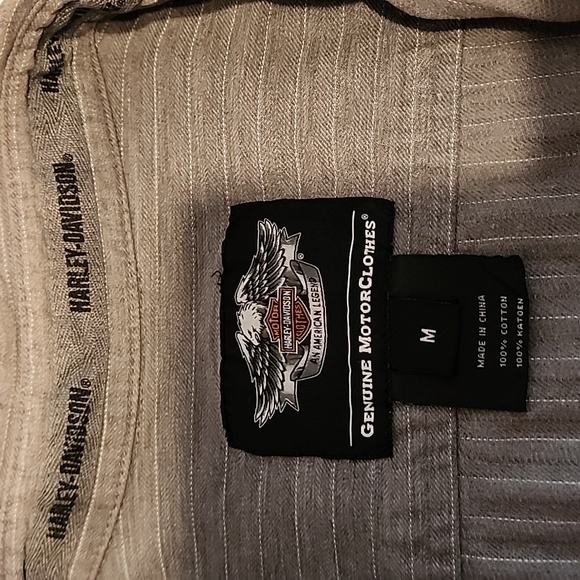 Harley Davidson men's medium Button down gray sh - Picture 4 of 7